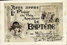 VINTAGE POSTCARD Fantasy Child Baptism