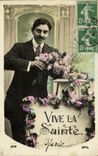 VINTAGE POSTCARD Fantaisie Man Lives Sainte the Marie