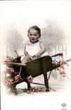 CPA Fantaisie Enfant Bebe Brouette