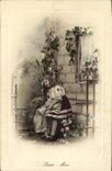 VINTAGE POSTCARD Fantasy Child Small mother