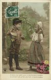 VINTAGE POSTCARD Fantaisie Children Hunter Drives out