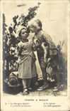 VINTAGE POSTCARD Fantasy Fermiere Children and marquis