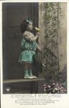 VINTAGE POSTCARD Fantasy Child Bird Canary
