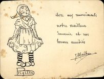 VINTAGE POSTCARD Fantasy Child Brigitte