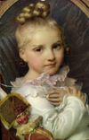 MODERN CARD Fantasy Child Hess Young girl with Punchinello Museum of Louvre Paris