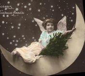 CPA Fantaisie Enfant Ange Lune