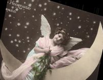 CPA Fantaisie Enfant Ange Lune