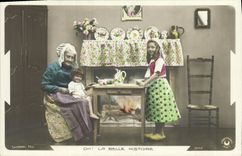 VINTAGE POSTCARD Fantasy Large Child Oh mother beautiful story