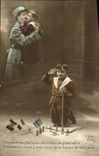 VINTAGE POSTCARD Fantasy Child Militaira Tin soldiers
