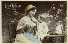 CPA Fantaisie Femme et enfant Bebe
