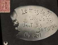 VINTAGE POSTCARD Fantasy Child Baby the mone? Do not know