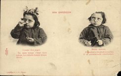 VINTAGE POSTCARD Fantasy Children Our mischievous