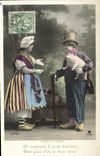 VINTAGE POSTCARD Fantaisie Children Carries Vein Pig