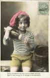 VINTAGE POSTCARD Fantasy Child Bottle