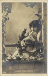 VINTAGE POSTCARD Fantasy Child working Jenny L