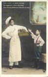 VINTAGE POSTCARD Fantasy Child Pastrycook the Fountain Corbel and the fox