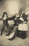 VINTAGE POSTCARD Fantaisie Child Ah rascals I see you coming