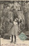 CPA Fantaisie Enfants Balancoire 