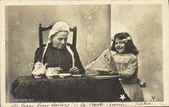 CPA Fantaisie Enfant et grand mere