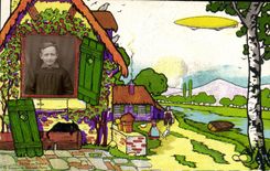 CPA Fantaisie Enfant ZEppelin Dirigeable 