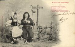 VINTAGE POSTCARD Fantasy Child Return of pilgrimage Monk