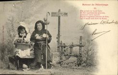 CPA Fantaisie Enfant Retour de pelerinage Moine