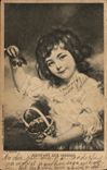 VINTAGE POSTCARD Fantasy Child L child with cherries