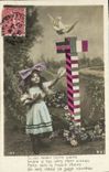 VINTAGE POSTCARD Fantasy Child Alsace Lorraien Militaria Dove