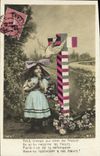 VINTAGE POSTCARD Fantasy Child Lorraine Alsace Militaria Dove