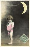 VINTAGE POSTCARD Fantasy Child First district the Moon