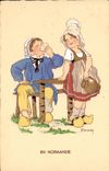 VINTAGE POSTCARD Fantasy Children In Normandy Folklore