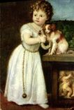 CPSM Fantaisie Enfant Le Titien Image de la fille de Roberto Strozzi Chien 