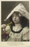 VINTAGE POSTCARD Fantasy Child Newspaper the evening