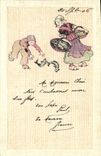 VINTAGE POSTCARD Fantasy Children Poisson Folklore
