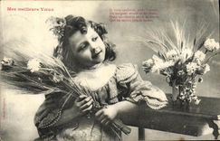 VINTAGE POSTCARD Fantasy Child My best wishes