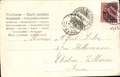 VINTAGE POSTCARD Fantaisie Children Fishes Shoe