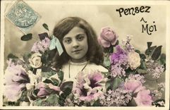 VINTAGE POSTCARD Fantaisie Child Think has me