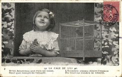 VINTAGE POSTCARD Fantasy Child the cage of Lili Oisea