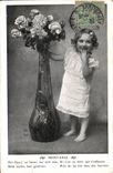 VINTAGE POSTCARD Fantasy Child Printania Flowers