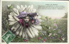 CPA Fantaisie Enfant Fleur de France