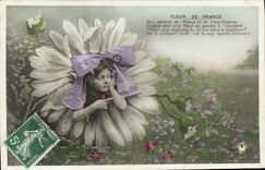 CPA Fantaisie Enfant Fleur de France
