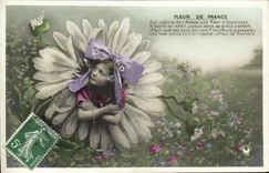 CPA Fantaisie Enfant Fleur de France