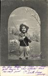 VINTAGE POSTCARD Fantasy Child Shepherd and sheep