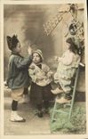 CPA Fantaisie Enfants Oeufs de Paques Moulin