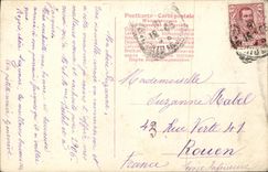 VINTAGE POSTCARD Fantasy Children and stork