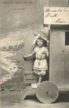 VINTAGE POSTCARD Fantasy Child Mr Bebe with the sea