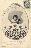CPA Fantaisie Enfant Lapin Oeuf