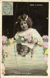 VINTAGE POSTCARD Fantaisie Child Baby S amuses Peche
