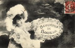 CPA Fantaisie Femme Beaucoup de bonheur