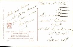 CPA Fantaisie Femme Salons de Paris Rodolphe Ernst Reverie du soir la corne d or